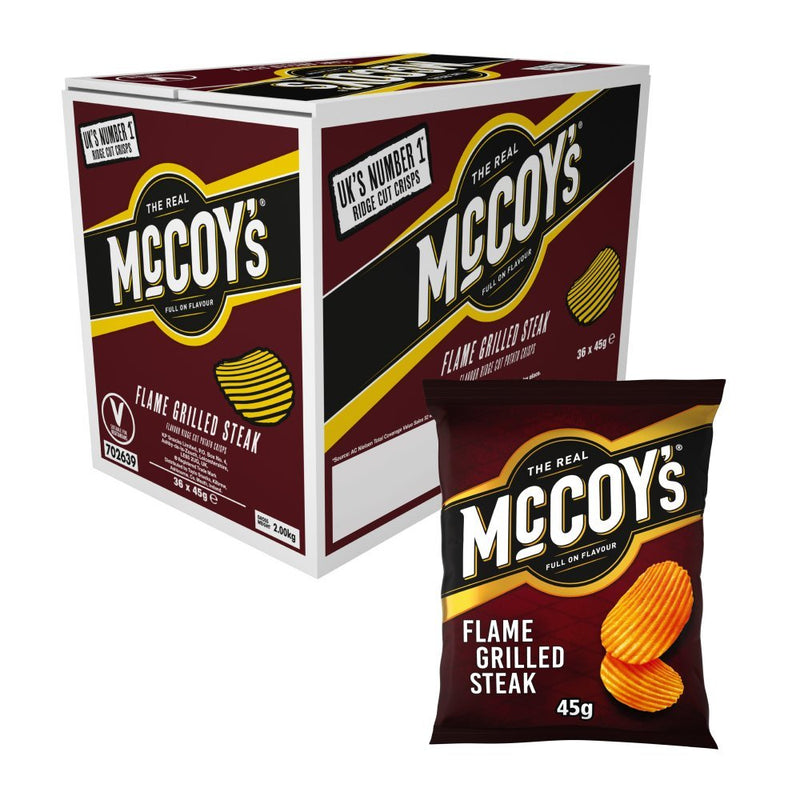 McCoy's Flame Grilled Steak Grab Bag Crisps 45g (Box of 26)