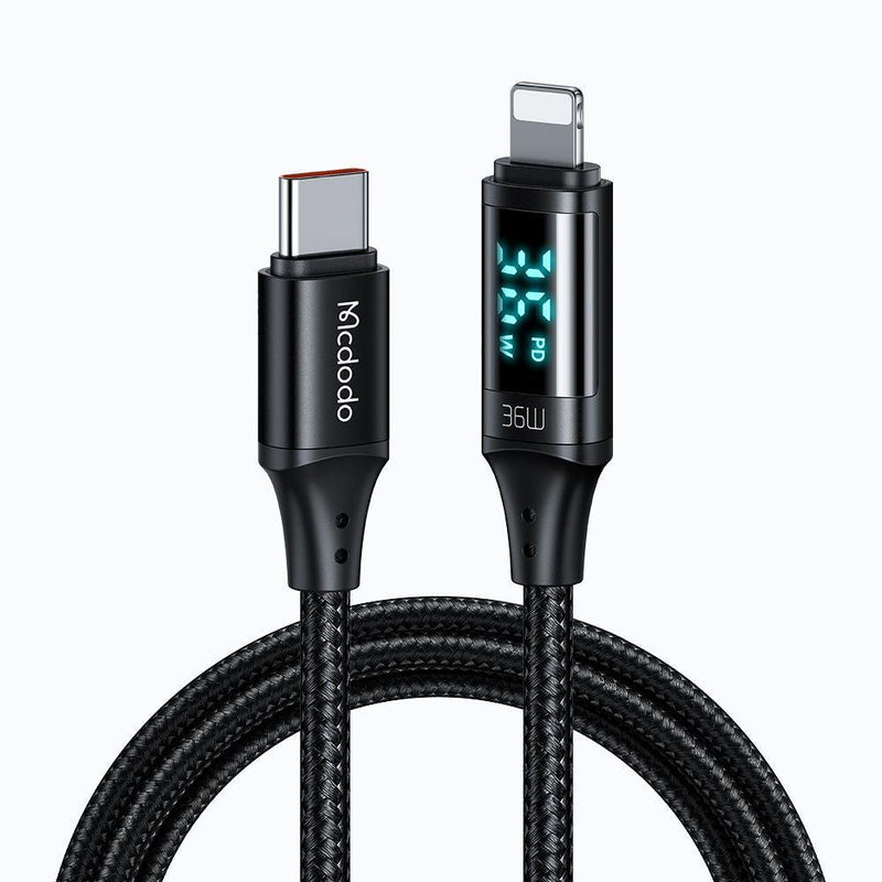Mcdodo LED Digital Display USB-C To Lightning Fast Charger Cable 36W PD 3A Charging