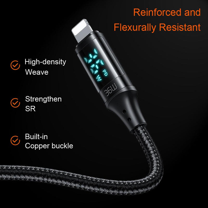 Mcdodo LED Digital Display USB-C To Lightning Fast Charger Cable 36W PD 3A Charging