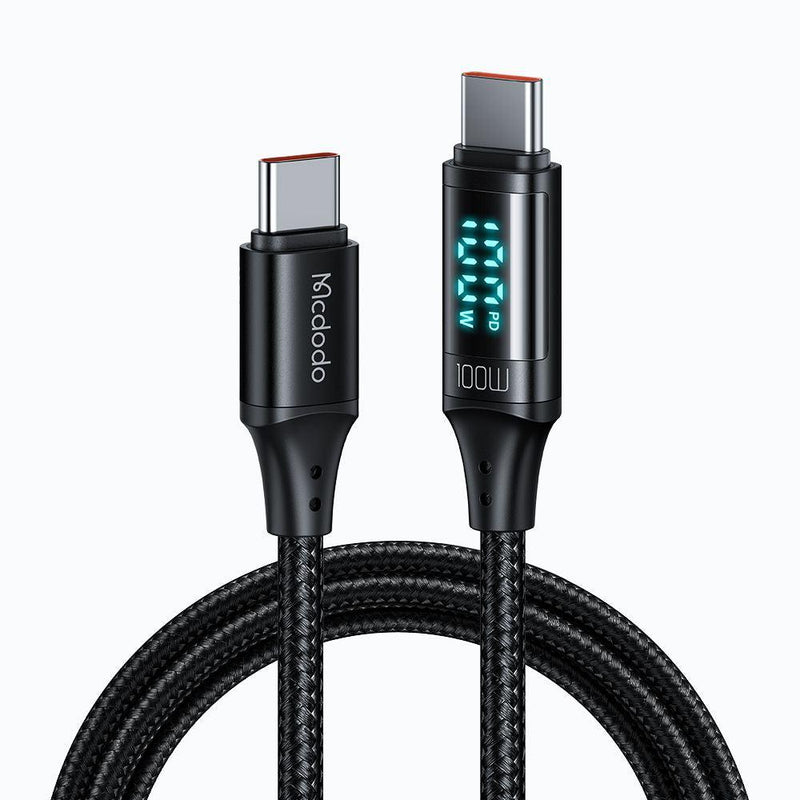 Mcdodo LED Digital Display 100W USB-C to USB-C Fast Charger Cable PD 5A Charging