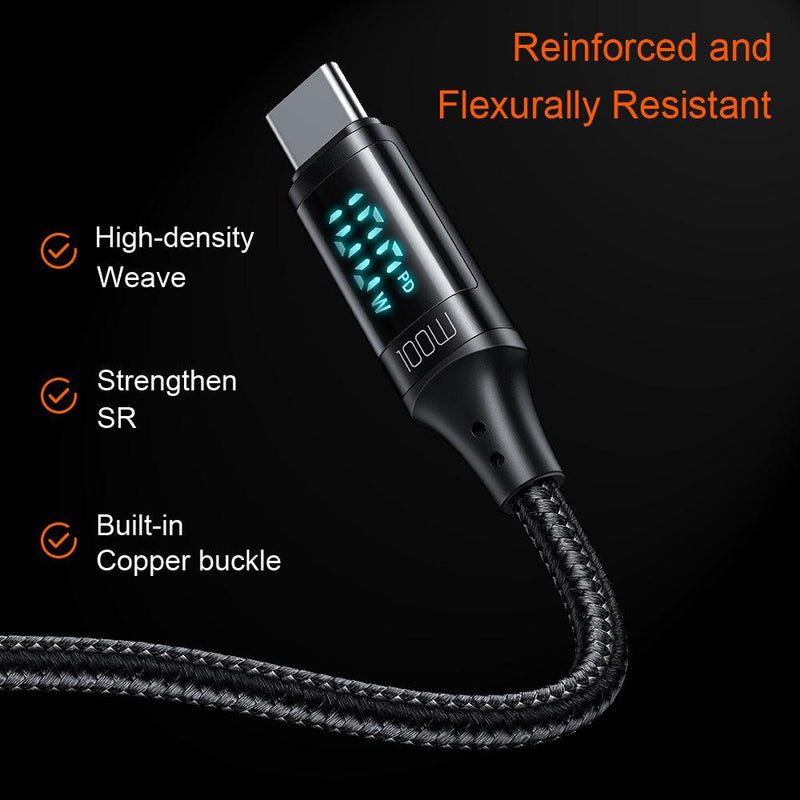 Mcdodo LED Digital Display 100W USB-C to USB-C Fast Charger Cable PD 5A Charging