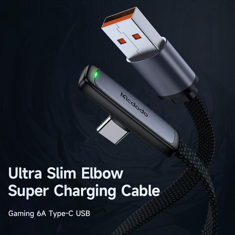 Mcdodo Right Angle Flat USB-C Fast Charger Cable 100W 6A Charging