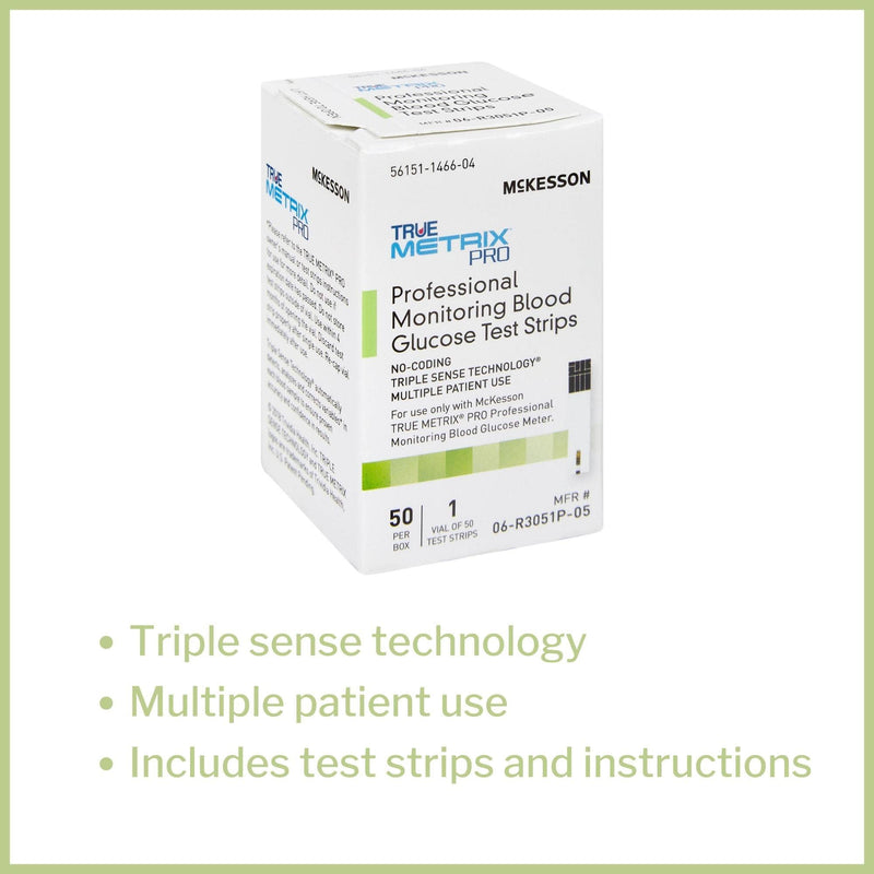 McKesson True METRIX Blood Glucose Test Strips — 50 Strips, Multi-Patient Use