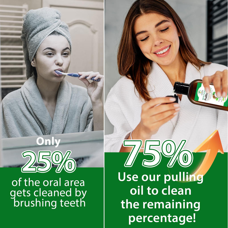 2 Pack Coconut Mint Oil Pulling Mouthwash 4.2 fl oz – Fresh Breath & Tongue Scraper