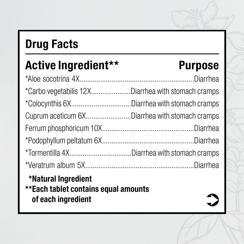 MediNatura BHI Diarrhea Relief | Fast-Acting Natural Homeopathic Tablets (100)