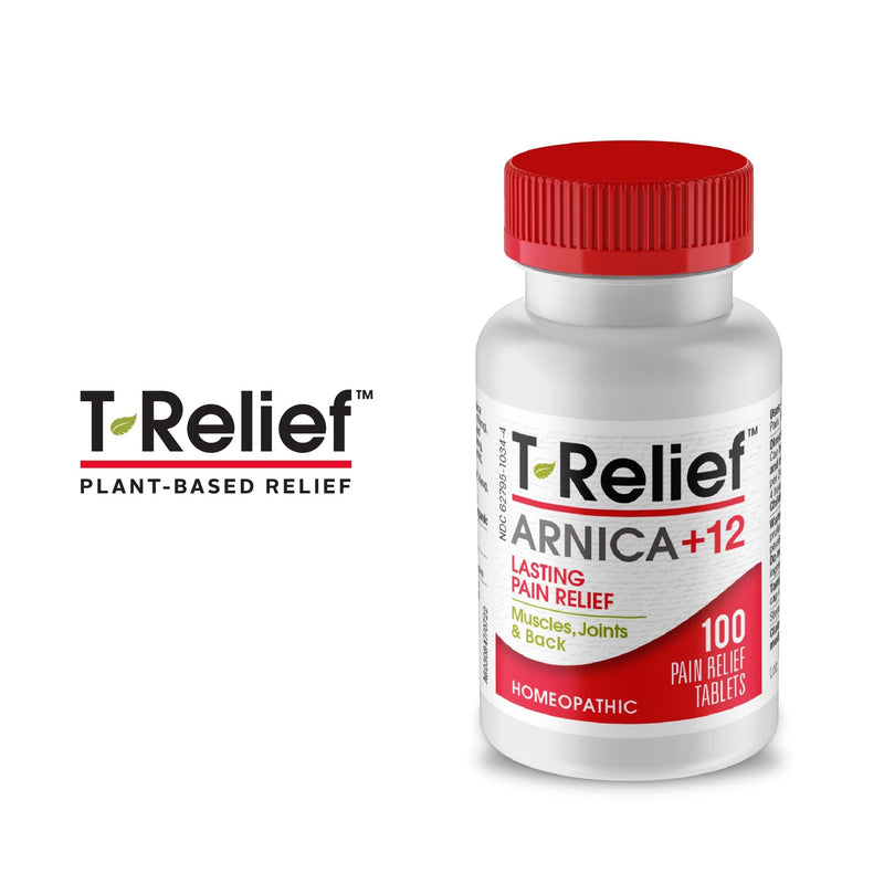 MediNatura T-Relief Arnica +12 Natural Actives – Whole Body, Fast-Acting Homeopathy (100 Tablets)