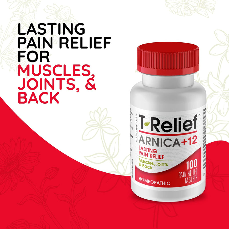 MediNatura T-Relief Arnica +12 Natural Actives – Whole Body, Fast-Acting Homeopathy (100 Tablets)