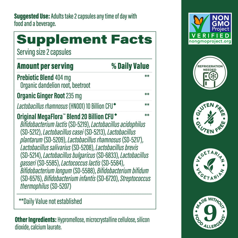 MegaFood Baby & Me 2 Prenatal Probiotics – 30B CFU, Vegetarian, Non-GMO, 60 Caps