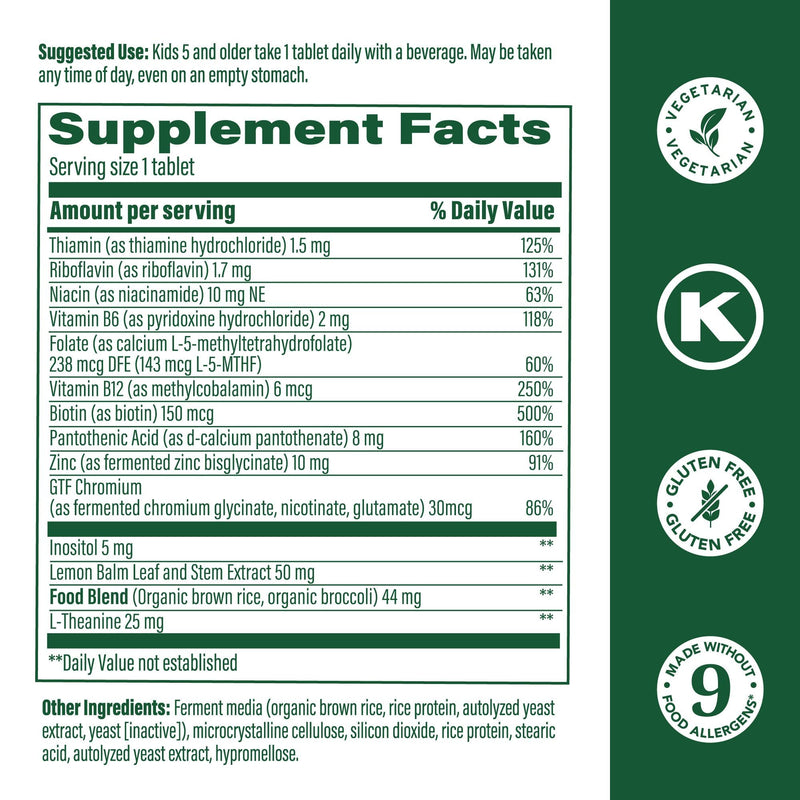 MegaFood Kids Vitamin B Complex – B12, B6, Folate, L-Theanine | Vegetarian & Gluten Free