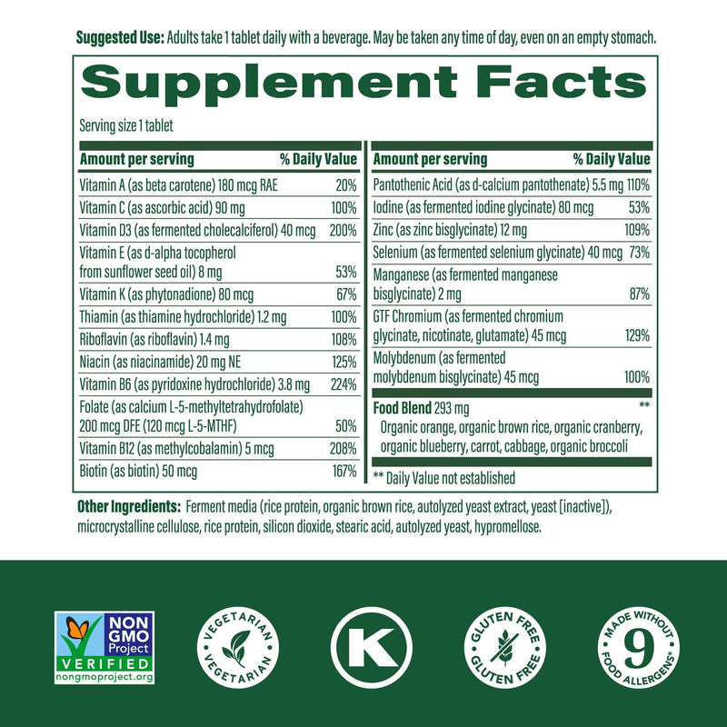 MegaFood Men's 55+ One Daily Multivitamin – Immune & Energy Support (Vegetarian)