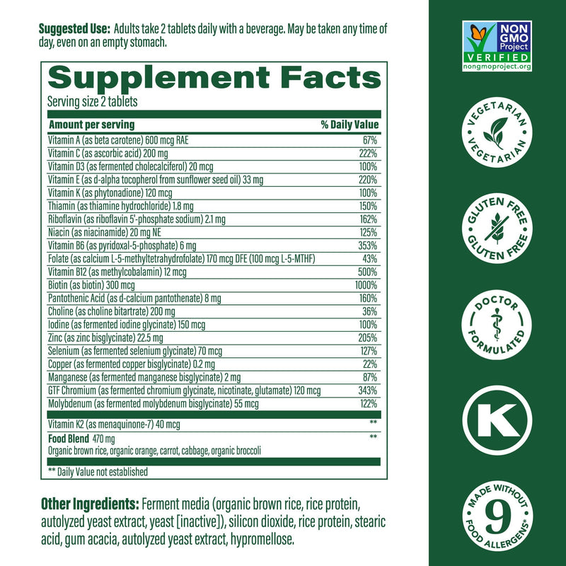 MegaFood Men's Advanced Multivitamin – Doctor-Formulated for Brain Health & Immune Support | 120 Tabs