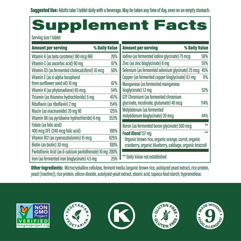 MegaFood One Daily Multivitamin for Women & Men – Real Food Immune Support, Vitamin C & B, 90 Tablets