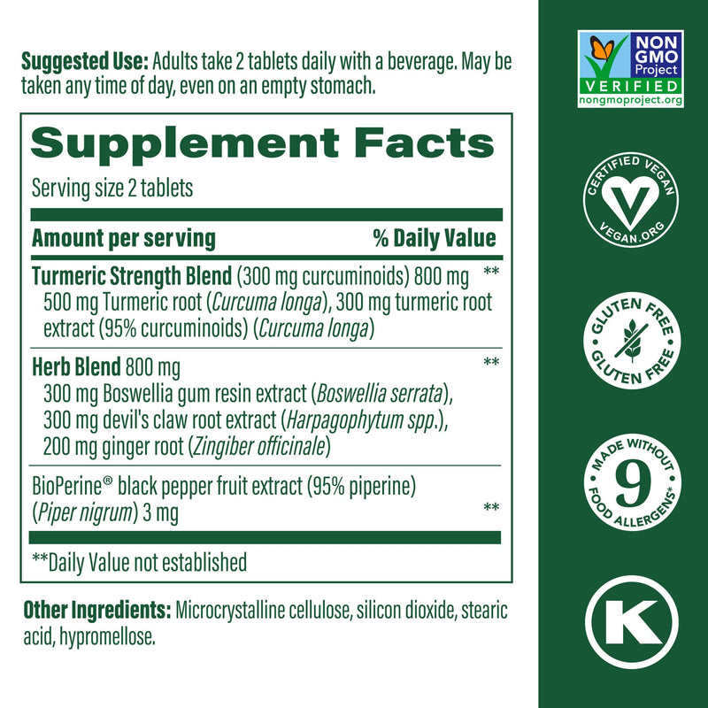 MegaFood Turmeric Curcumin - Joint Support (Vegan, Non-GMO) 60 Tablets