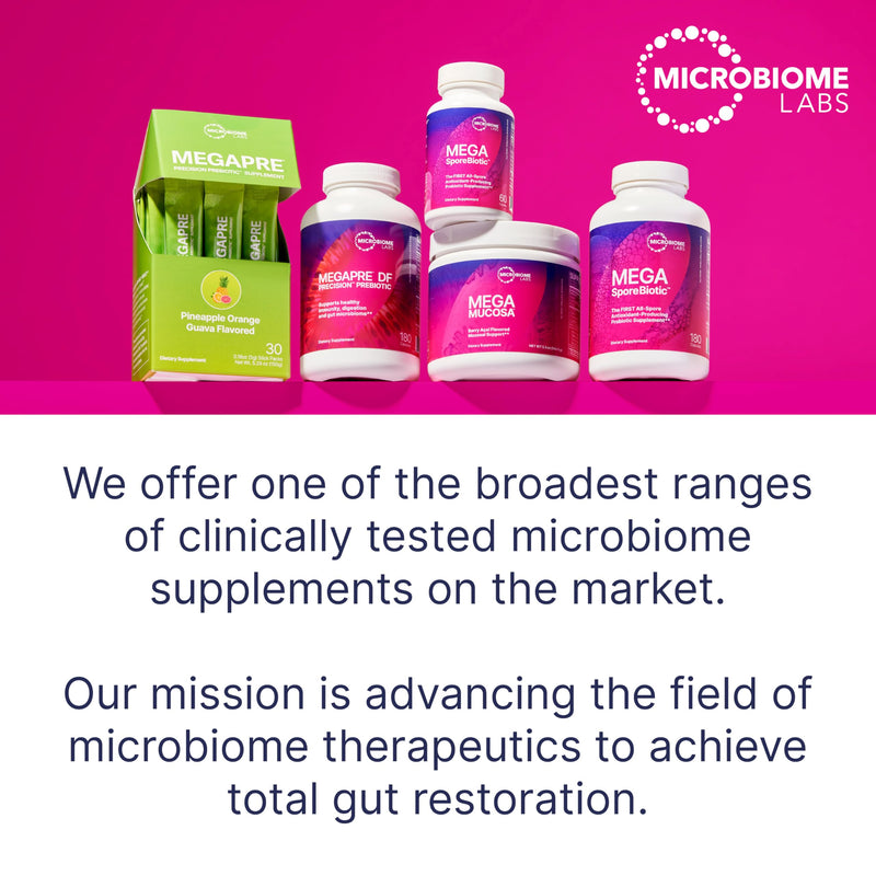 Microbiome Labs MegaMucosa – Amino Acids + Dairy-Free Immunoglobulins for Gut Health & Immunity (180 Capsules)