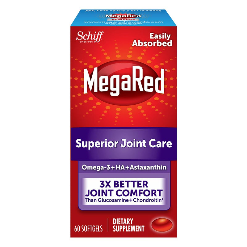 MegaRed Krill Oil Joint Care 353mg — EPA/DHA, Hyaluronic Acid, 60 Softgels