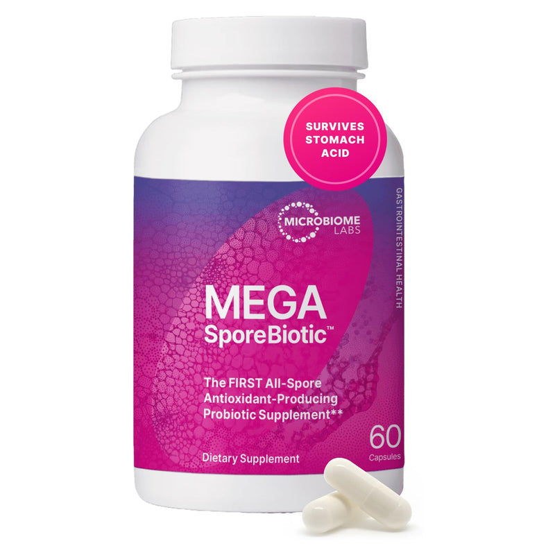 Microbiome Labs MegaSporeBiotic Probiotics for Women & Men - Spore-Based Digestive Health (60 Capsules)