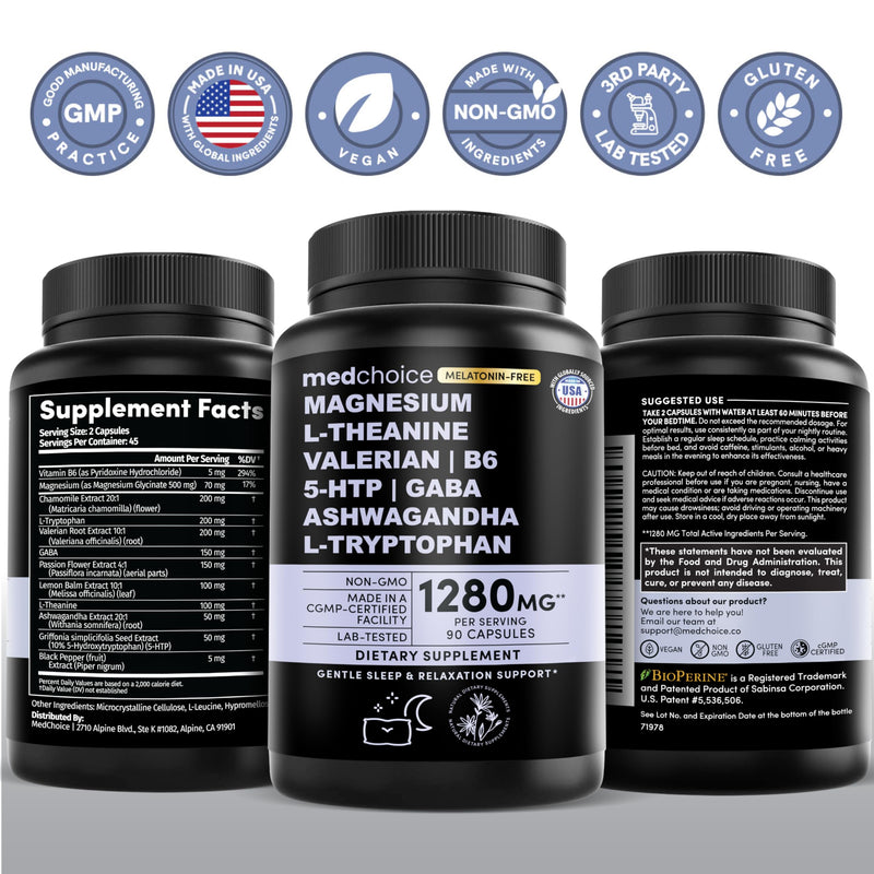 12-in-1 Sleep Support Capsules – Melatonin-Free, Non-Habit Forming (90 Caps)