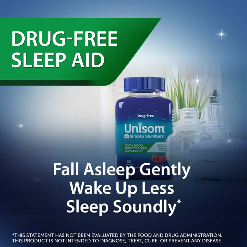 Unisom Simple Slumbers Melatonin Gummies – 5 mg Sleep Support, Midnight Raspberry, 120 Count