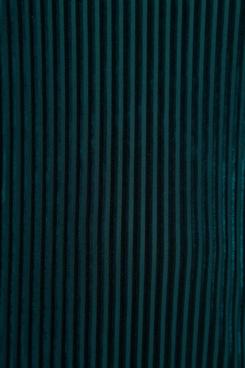 Louche Meloe Velvet Stripe Tiered Mini Dress