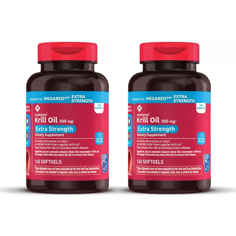 Member's Mark Extra Strength Omega-3 Krill Oil Softgels 500mg - 2 Bottles (320 softgels)