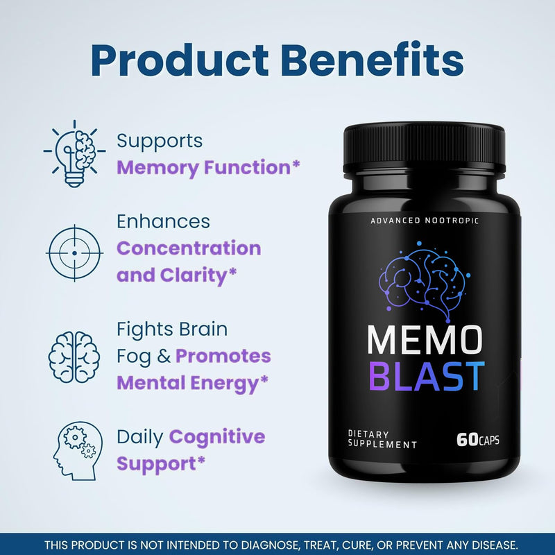 VIVALIS Memo Blast Capsules — 5 Pack Premium Formula for Overall Health & Wellness