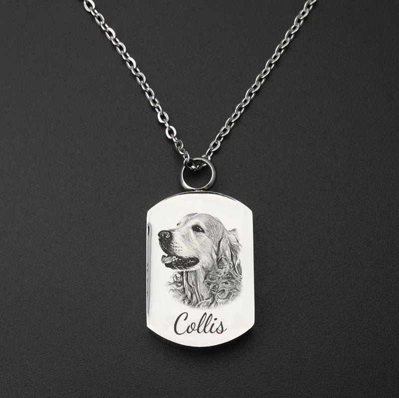 Pet Memorial Necklace - Custom Photo Pendant & Cremation Ashes Jewellery
