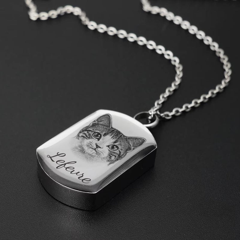 Pet Memorial Necklace - Custom Photo Pendant & Cremation Ashes Jewellery