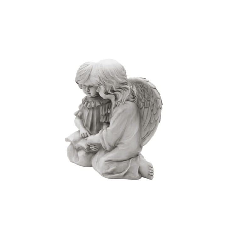 Resin Reading Angel Lamp Child Statue – Decorative LED Cherub Ornament