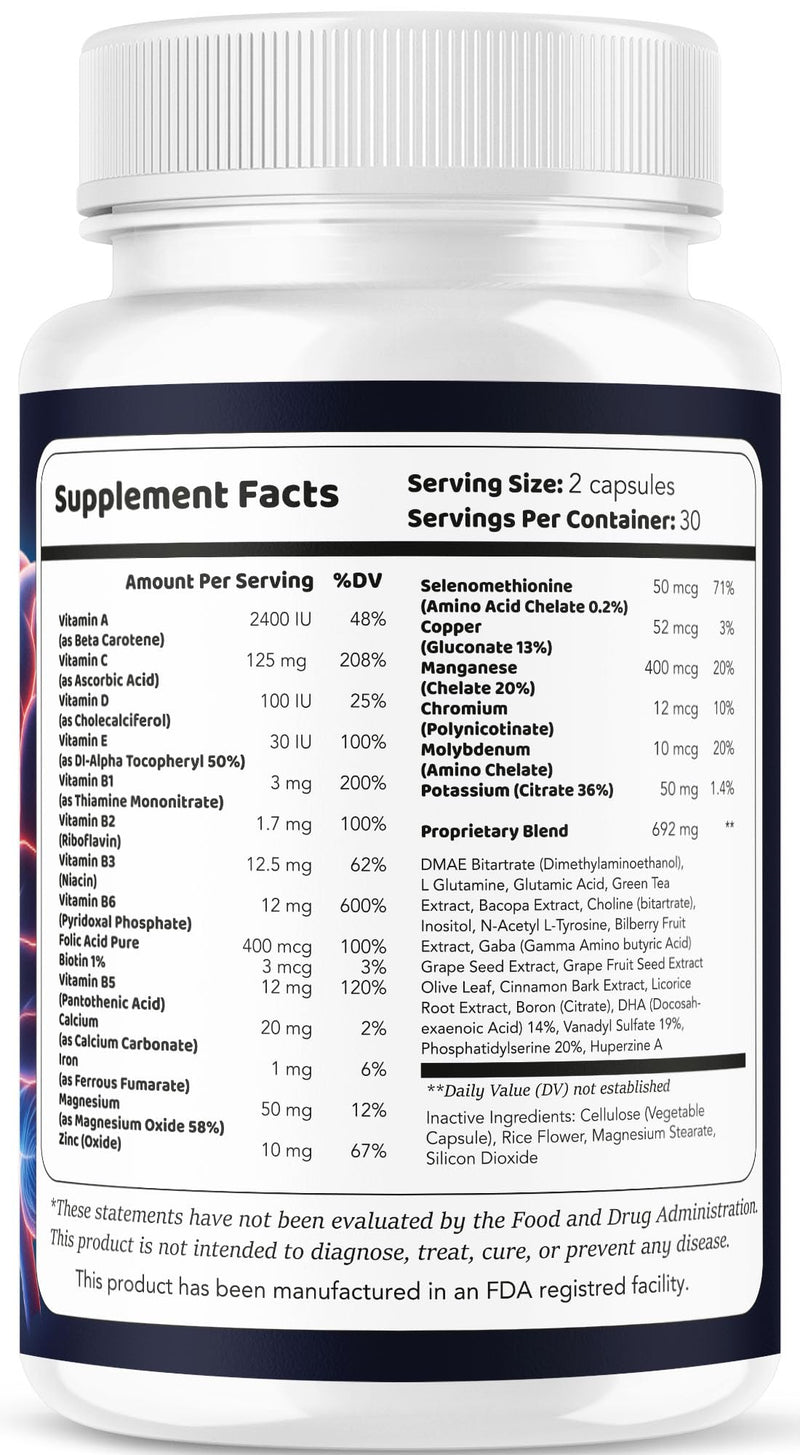 LIVORKA Memory Lift Pro 5 Pack – All-Natural Brain Support Capsules, 300 Count