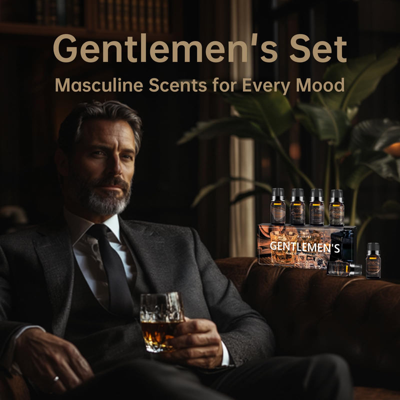 Men Essential Oils Set – 6 Premium Fragrance Oils for Diffusers, Candles & Aromatherapy | Gift Set for Men