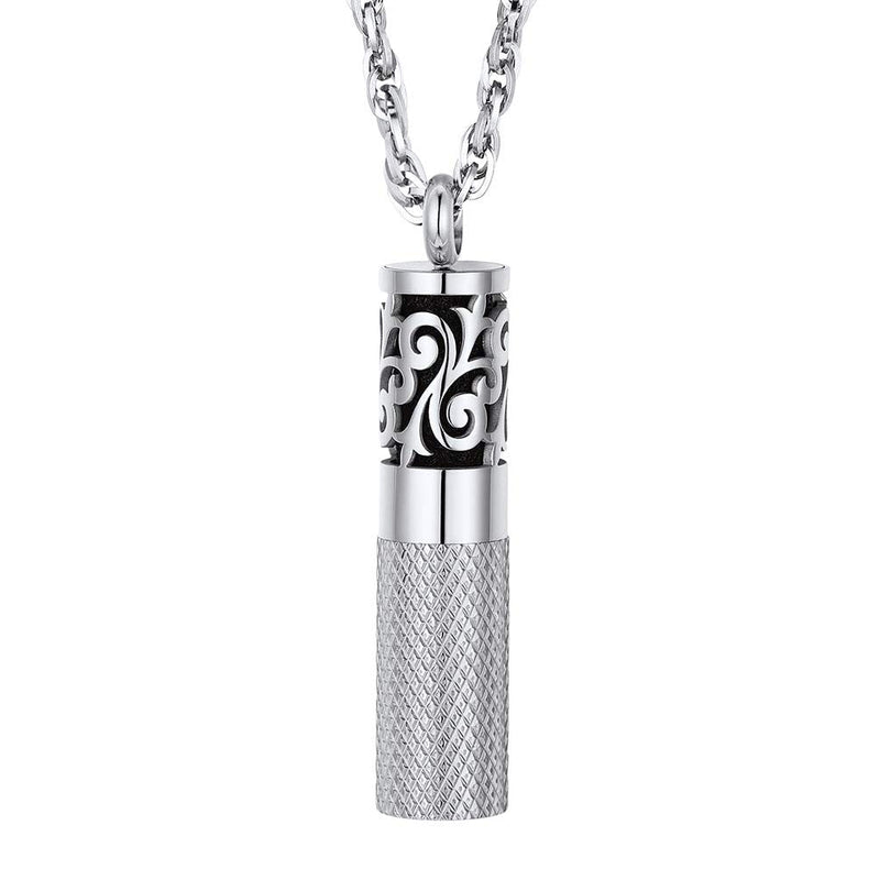 Men Perfume Locket Diffuser Necklace - Stainless Steel Pendant