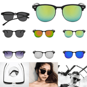 Mens Black Horn Rimmed Half Frame Polarised Driving Fishing Sunglasses UV400 - InStock
