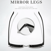 Mens Black Horn Rimmed Half Frame Polarised Driving Fishing Sunglasses UV400 - InStock