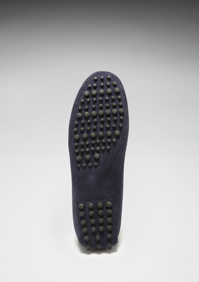 Tasselled Driving Loafers, navy blue suede