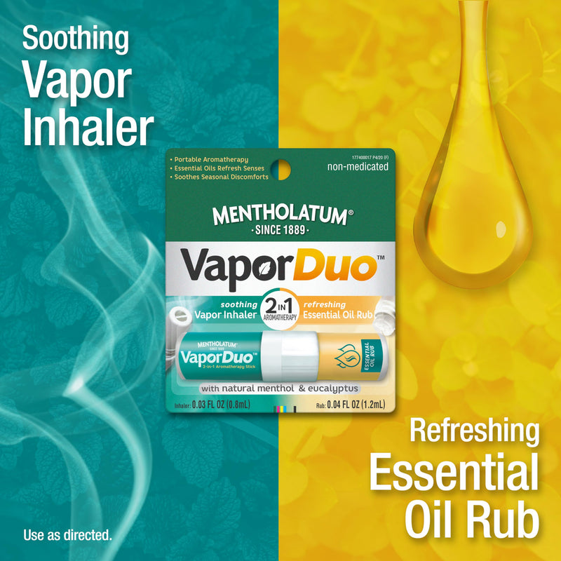 Mentholatum Vaporduo – 2-in-1 Aromatherapy Stick (1 Pack)