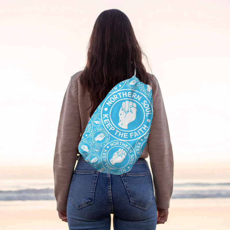 Blue Northern Soul -  Drawstring Duffle bag