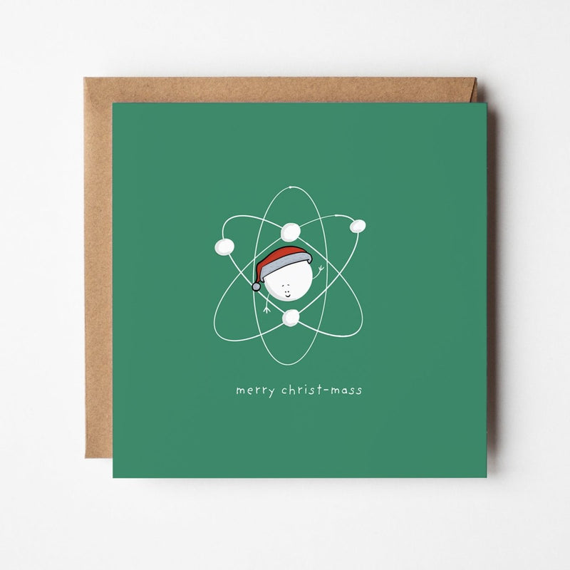 Science Christmas Card – Cute Kawaii Square Greeting With Witty Chemistry Pun