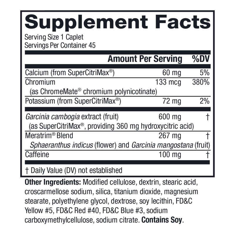 MetaboLife Ultra Dietary Supplement for Appetite Control – 800 mg, 45 Caplets (Women & Men)