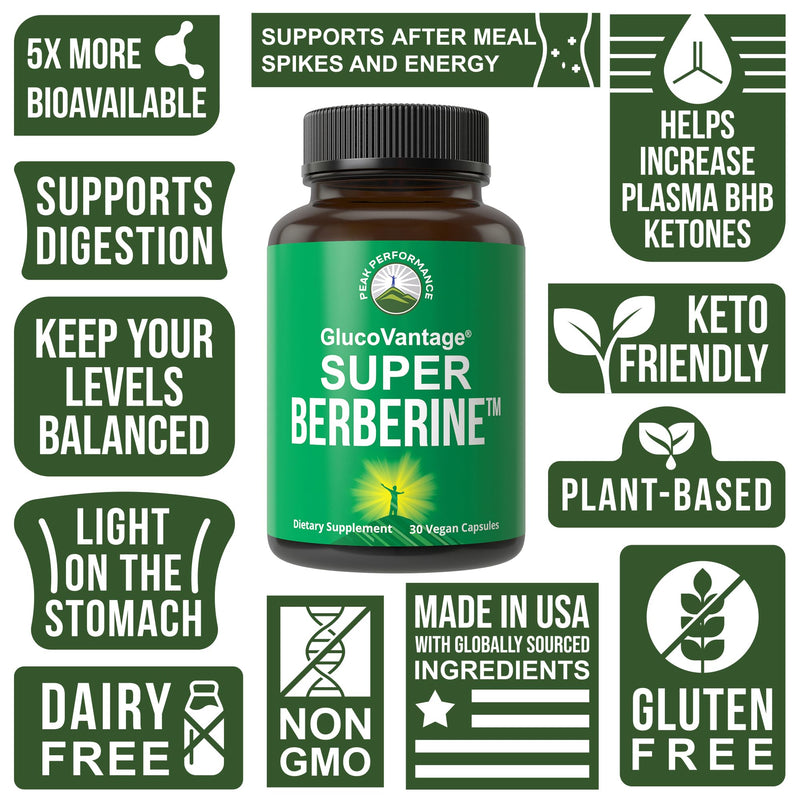 GlucoVantage Dihydroberberine 200mg – 5X More Bioavailable Berberine (Keto, Vegan)