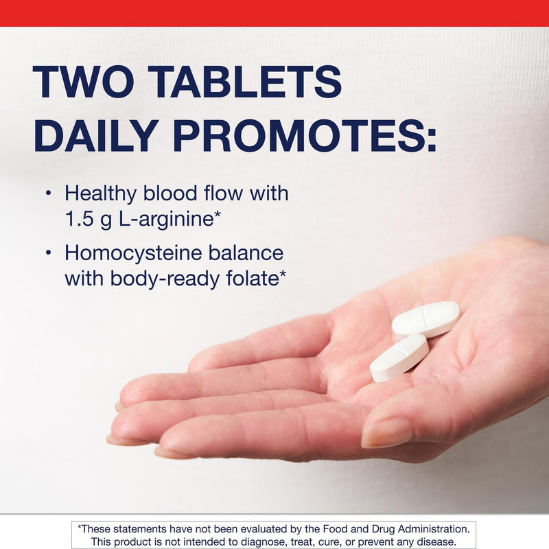 Metagenics Arginine Plus - 1.5 g L‑Arginine with Methyl Folate (L‑5‑MTHF) - Supports Healthy Blood Flow, Circulation & Heart Health - Non‑GMO, Gluten‑Free, Vegetarian - 120 Tablets