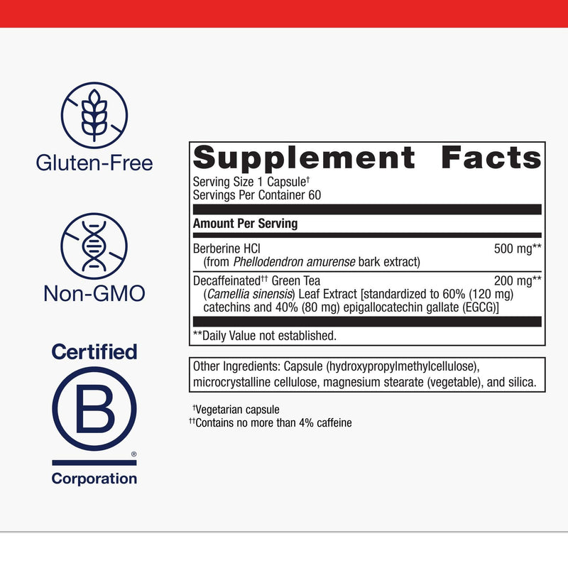 Metagenics Berberine GT 500 mg – Supports Metabolism & Heart Health | 60 Vegetarian Capsules