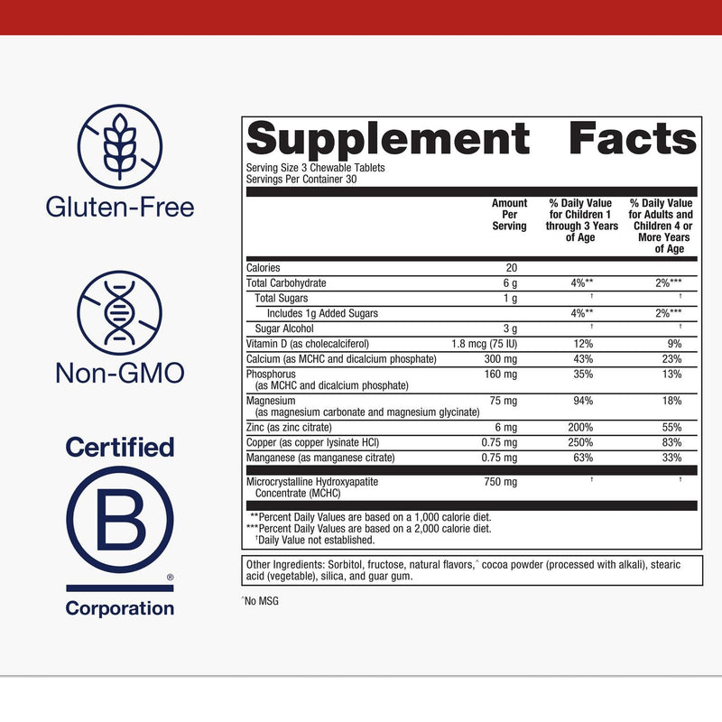 Metagenics Bone Builder Chewable Supplement – Calcium, Vitamin D & Magnesium for Bone Strength & Teeth Health – Non-GMO, Gluten-Free – 90 Chewable Tablets