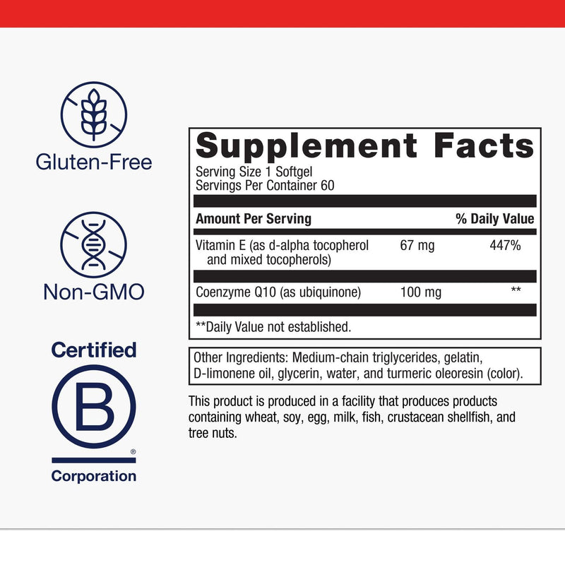 Metagenics CoQ10 ST-100 100 mg Ubiquinone with Vitamin E – Heart, Energy & Antioxidant Support