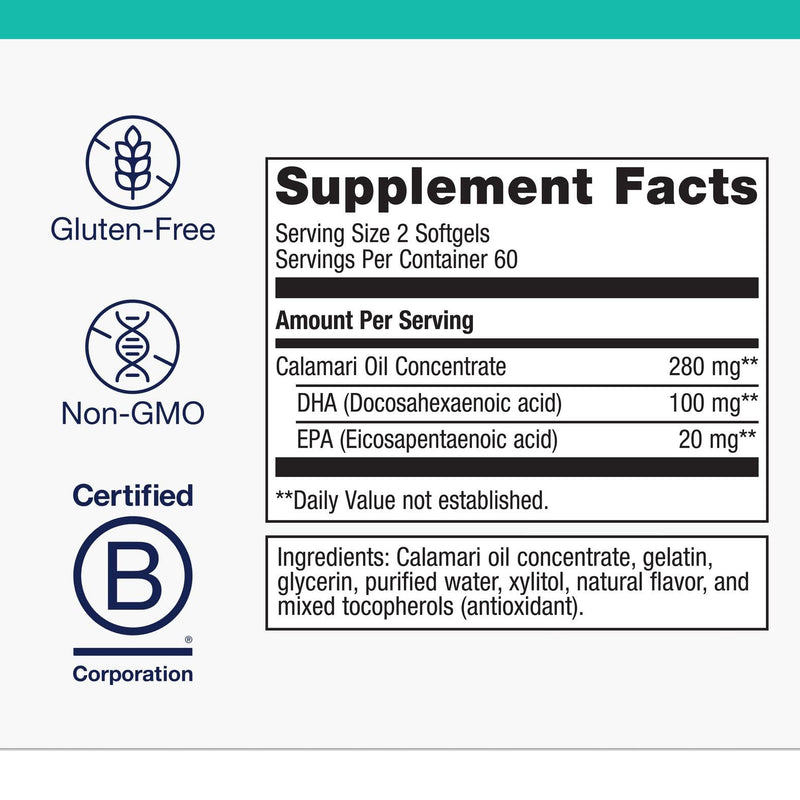 Metagenics MetaKids DHA – Kids DHA & EPA Softgels from Calamari Oil | Non-GMO, Gluten-Free