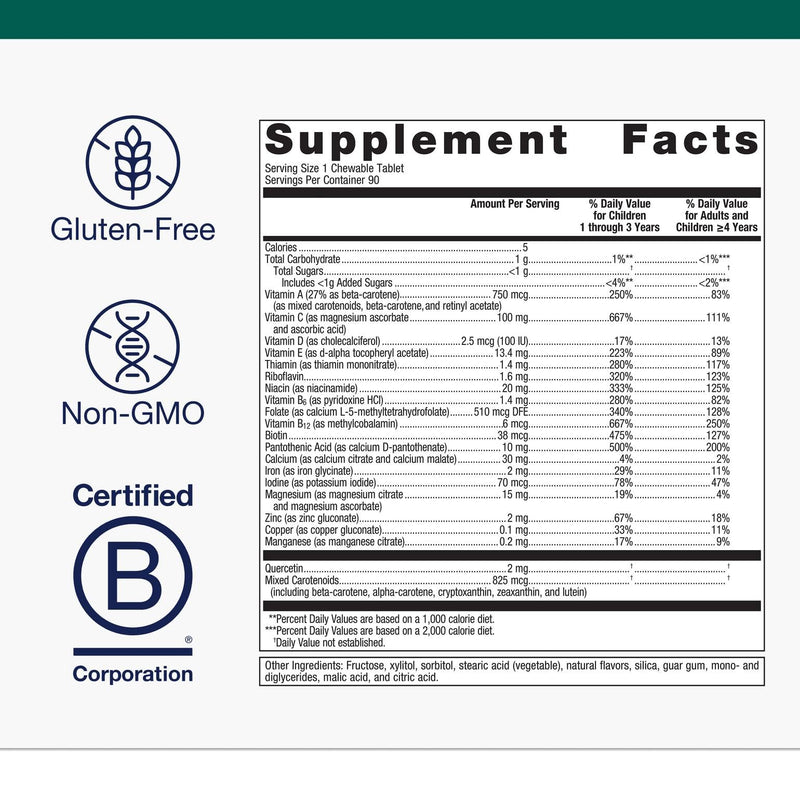 Metagenics Multigenics Chewable Multivitamin – Orange Flavor, Non-GMO & Gluten-Free (90 Servings)