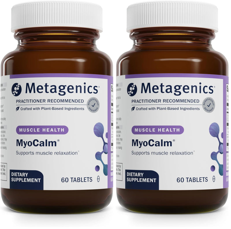 Metagenics MyoCalm: Calcium & Magnesium for Muscle Support with Passionflower & Valerian (Pack of 2, 60 Tablets Each)