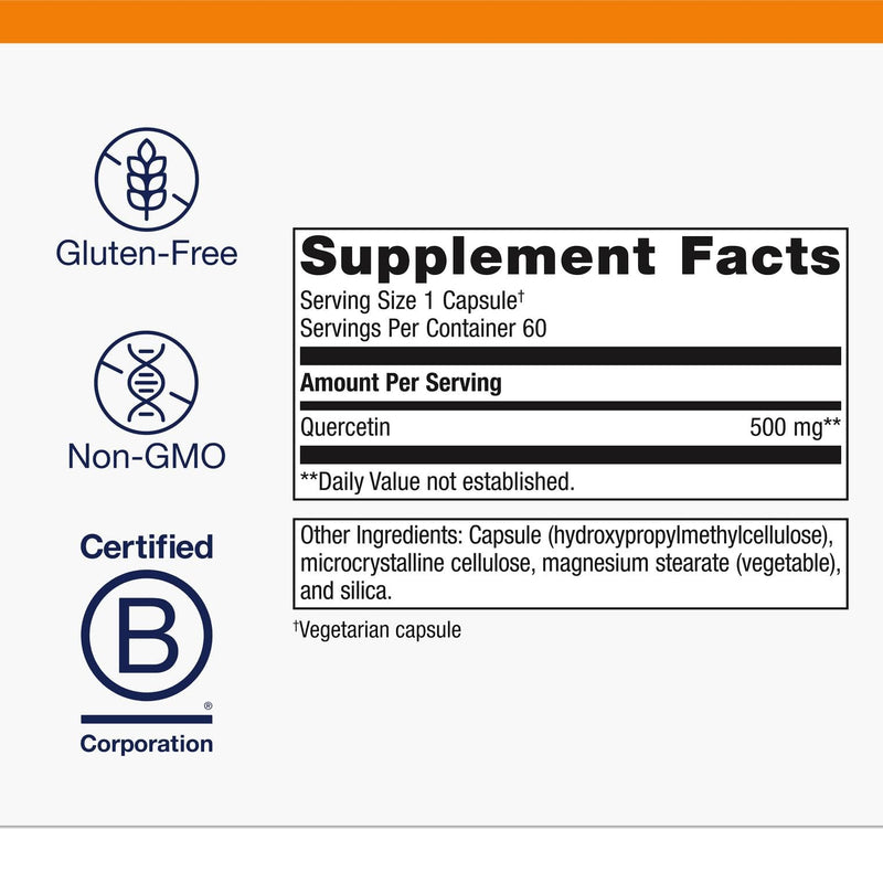 Metagenics Quercetin 500mg Supplement – Immune, Antioxidant & Heart Support | Non-GMO, Gluten-Free, Vegan – 60 Capsules