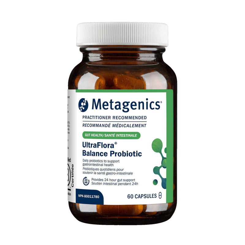 Metagenics UltraFlora Balance Probiotic – 15B CFU, Shelf-Stable, 60 Capsules – Non-GMO & Gluten-Free