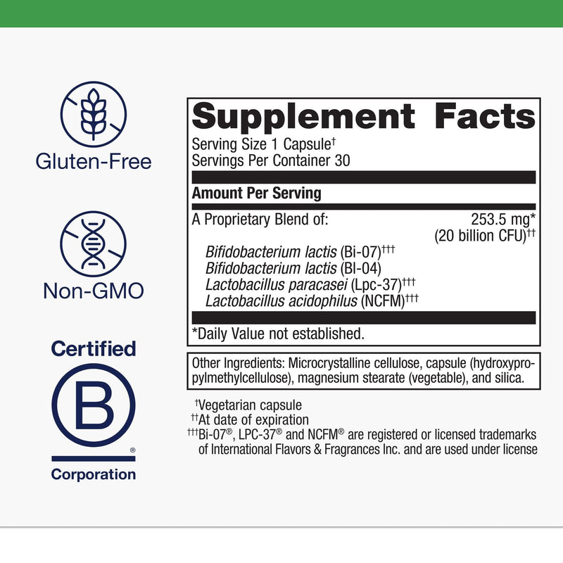 Metagenics UltraFlora Restore Probiotic - 20 Billion CFU | Occasional Stool Relief & Gut Health - 30 Capsules