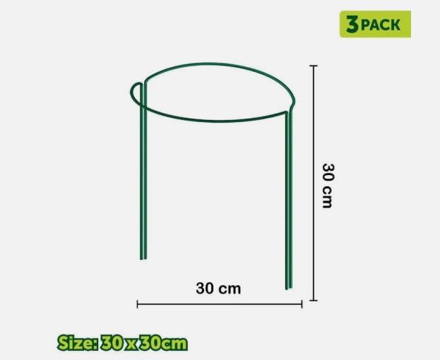 Plant Support Stakes 3 Pack Half Round Metal